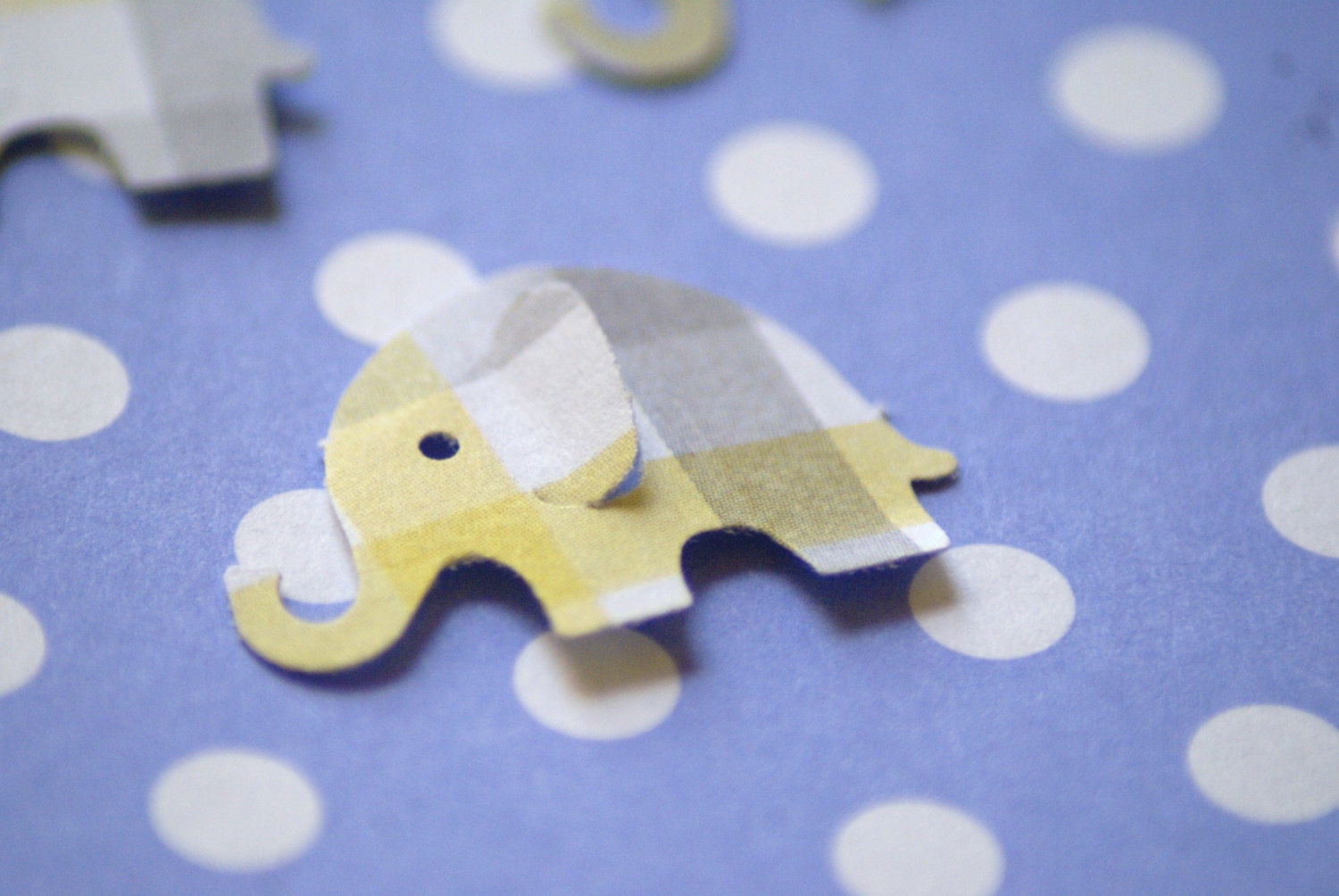 100 Yellow and Gray  Plaid Modern Elephant Decor  Baby Shower Confetti, Birthday party ,scrapbooking, cards 50 cs