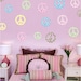 Floral Peace Signs 6" 4" & 3" Wall Decal - Room Decor Art