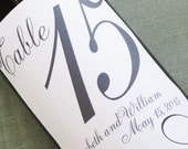 Wedding Wine Label Table Number with pretty script, set of 12
