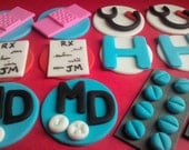 Doctor - Pick Your Pieces, Edible Fondant Cupcake or Cookie Toppers