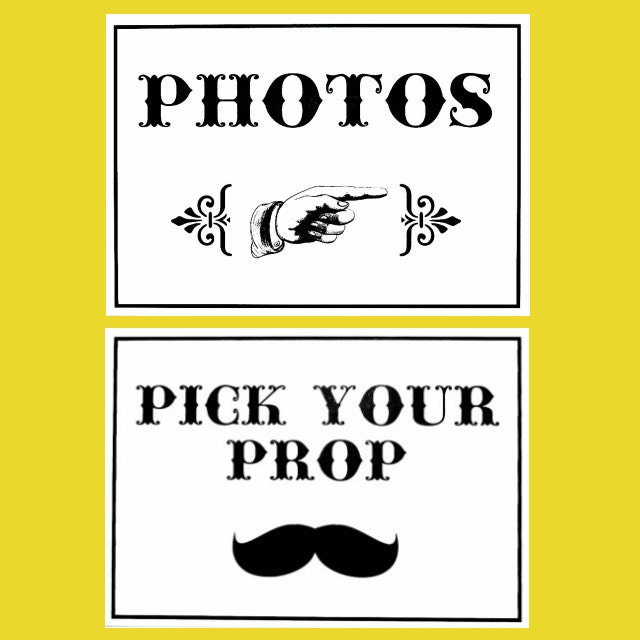 Photo Booth Signs - Set of 3 - Photo Booth Props