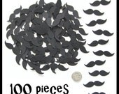 Mustache Cut Outs - 1.5 Inch Confetti - Die Cuts - Set of 100 Pieces - Weddings Photo Booths Showers