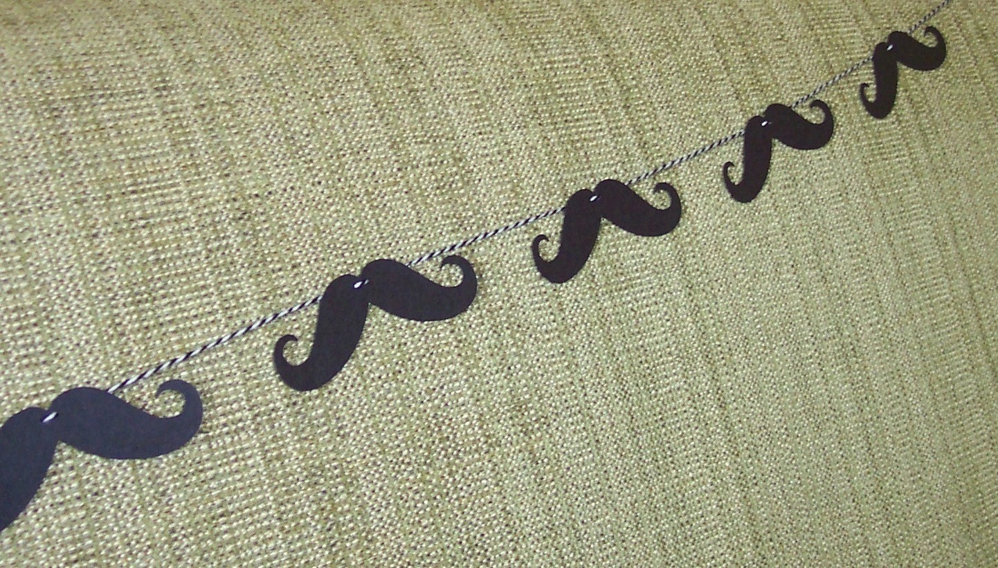 Mustache Garland Banner . 6 Feet . Perfect Accessory to Photo Booth Props Party . Gender Reveal . Bakers Twine
