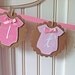 RESERVED FOR DEBBIE It's a Girl  Vintage style Onesies Baby shower Banner Free Shipping