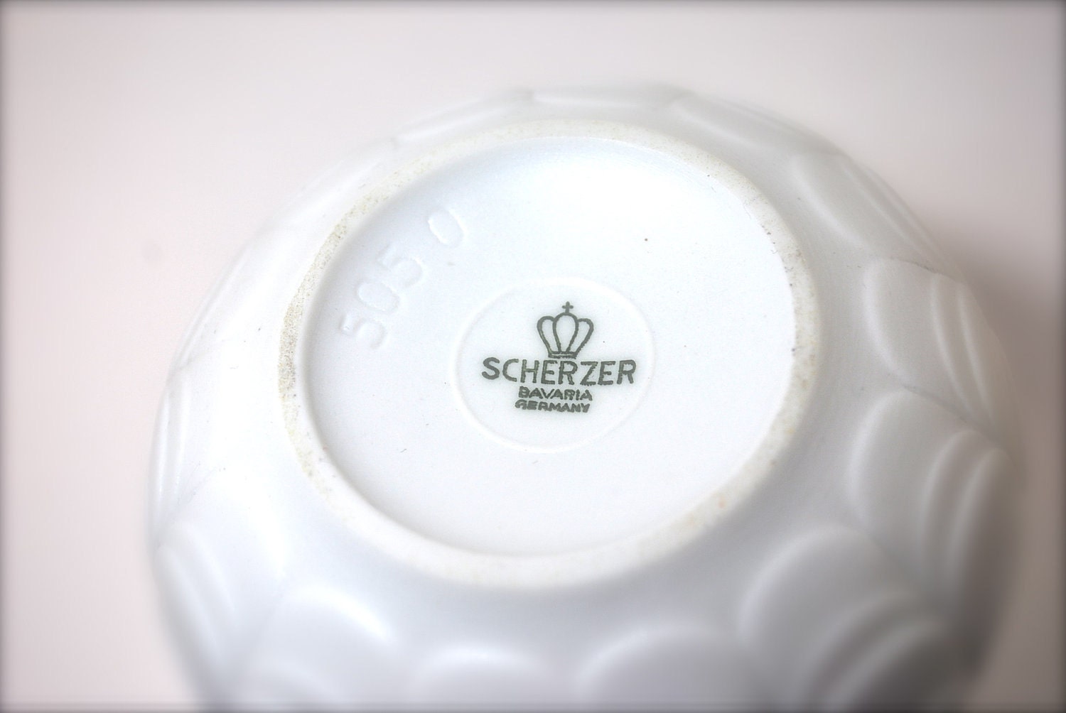 Mid Century Scherzer Bavaria White Matte Porcelain Art Vase 60s