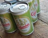 VIntage Columbia Intact Six Pack Empty Beer Cans