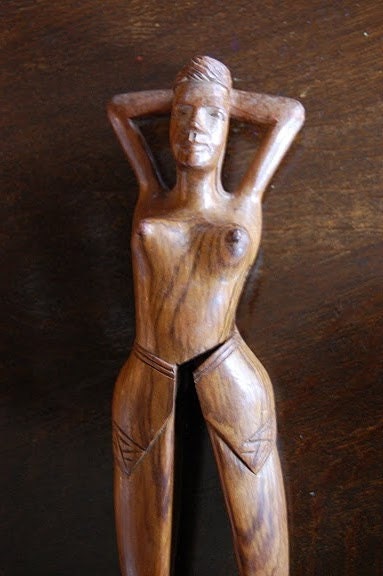 Vintage Exotic Wood Ethnic Beauty Nutcracker