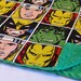 Marvel Retro Comics Superheroes Squares Green Dot Minky Stroller Blanket