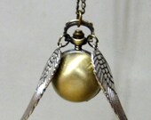 Enchanted Golden Snitch Ball WATCH locket with Wings from Harry Potter (I open at the close)