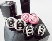 Circle coco earrings - White