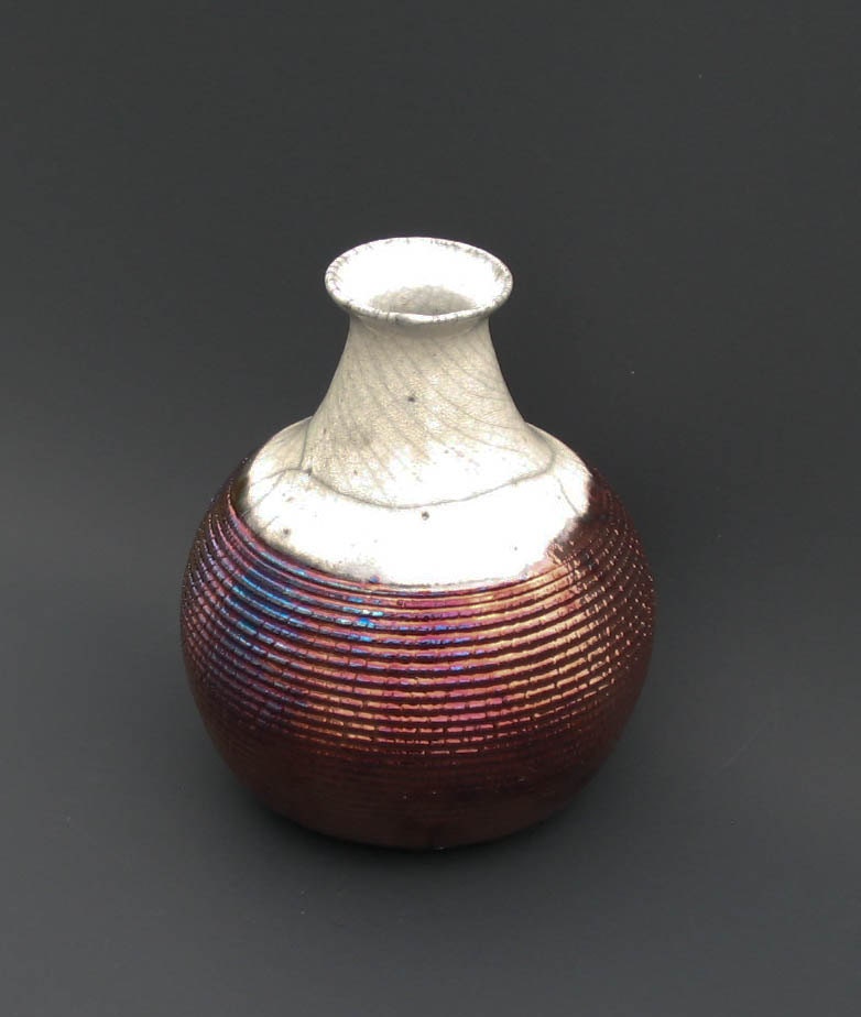 Raku Crackle Vase Handmade Ceramics