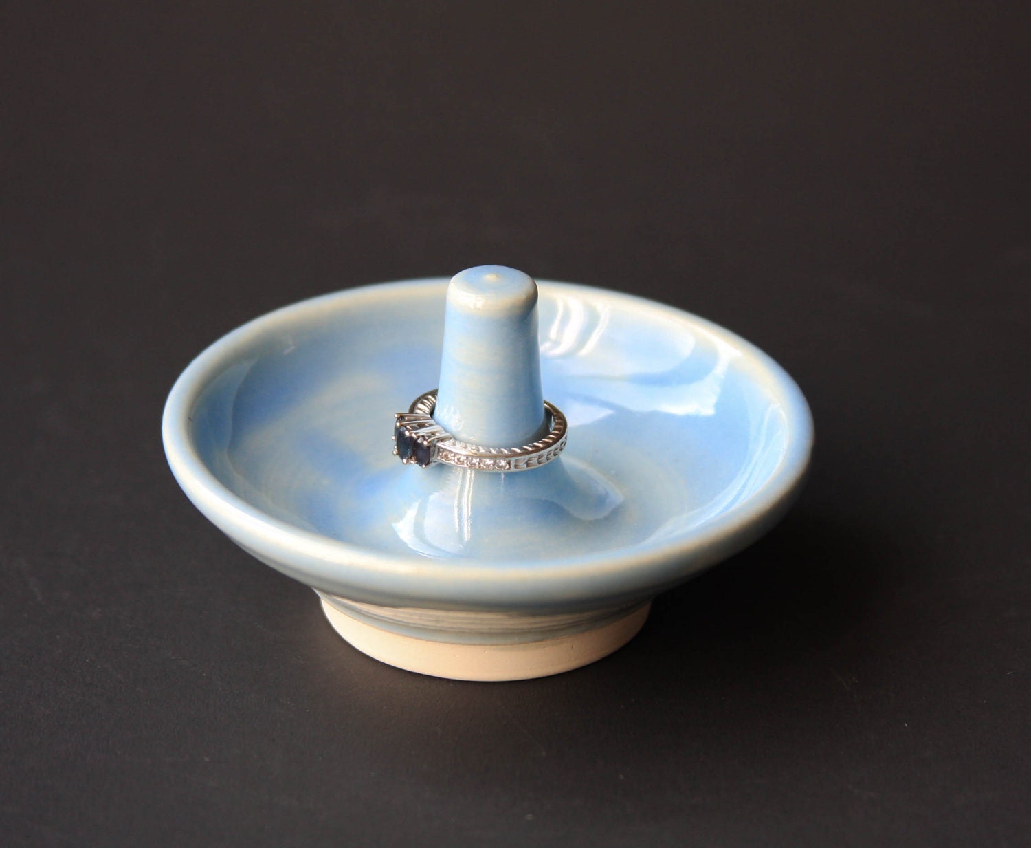 Ring Holder Light Blue Handmade Ceramic