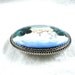 Russian Finift Brooch Vintage Painted Porcelain Landscape Pin