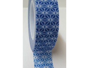 Japanese Washi Masking Tape - White Cobweb with Navy Blue - 11 Yards