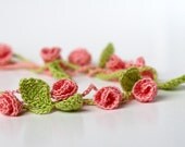 Crochet Pattern Rose Garden Necklace PDF Instant Download