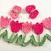 Crochet Pattern Tulip Flowers and Butterflies PDF Instant Download