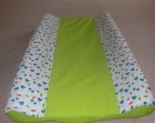 Changing pad cover Kaufman Funky Birds Lime Teal Orange Ready to ship