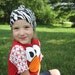 Zebra Ruffle Beanie Hat NB Thru Adult