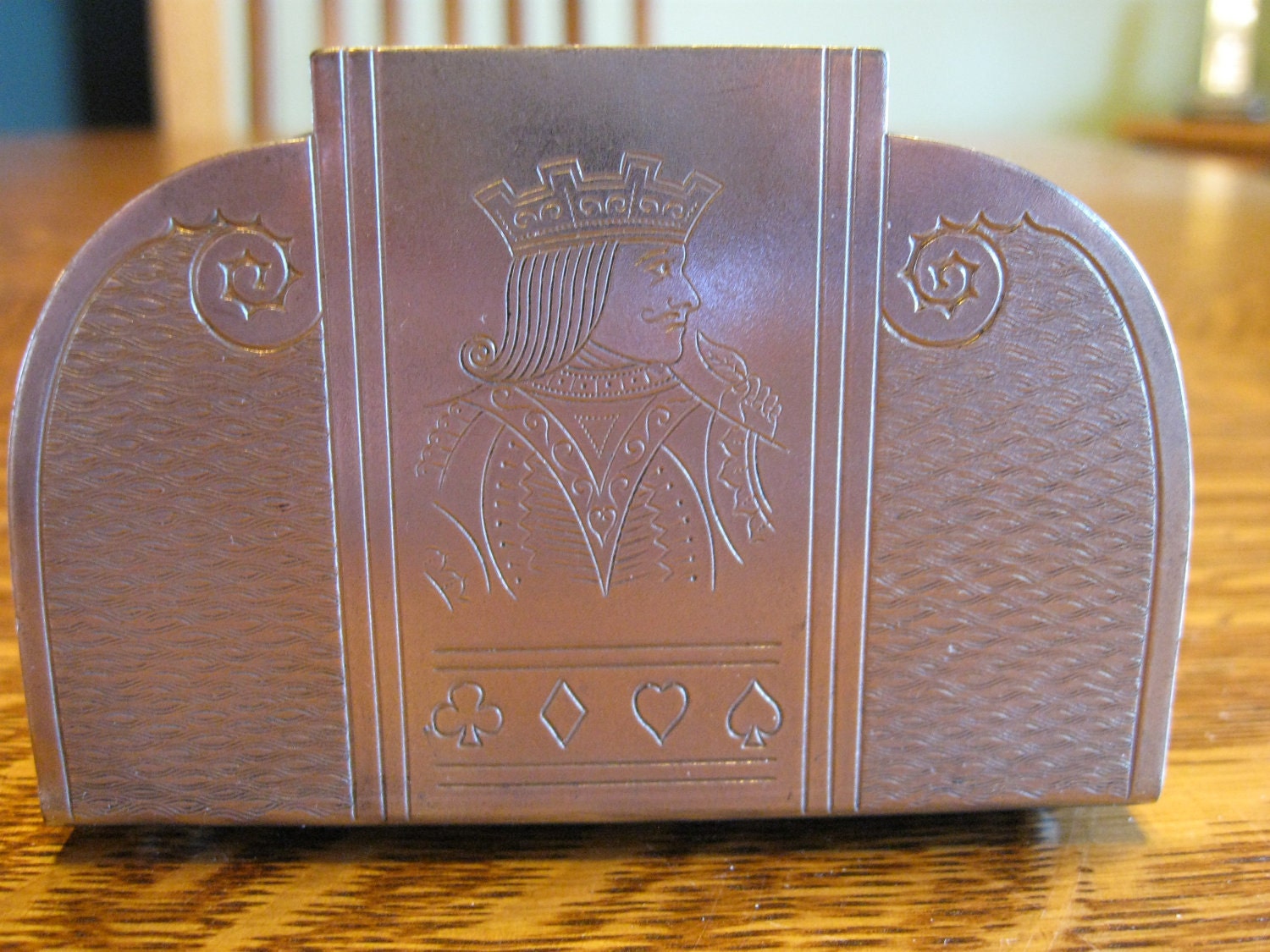 Vintage metal playing card holder