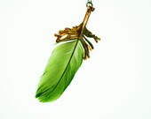 Small Green Feather Pendant