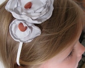 Gray and peach lovely girl's elastic headband