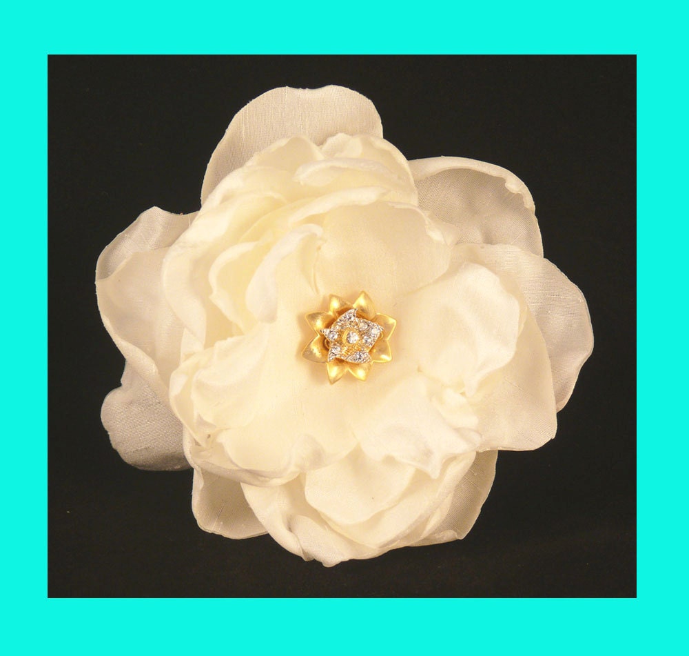 Wedding Bridal Hair Flower Rhinestones Fascinator Brooch Pin or Hair Comb Clip