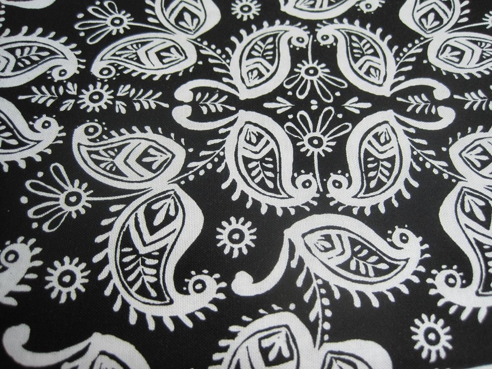 Black Paisley Fabric