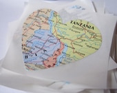 Heart Stickers, Vintage Map Heart Stickers, Wedding Favor, 2 inch, Set of 125, Eco-Friendly Wedding, Destination Wedding, Vintage Style