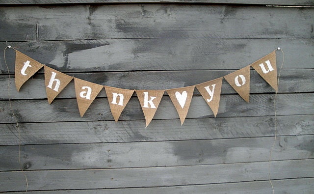 Thank you burlap bunting banner