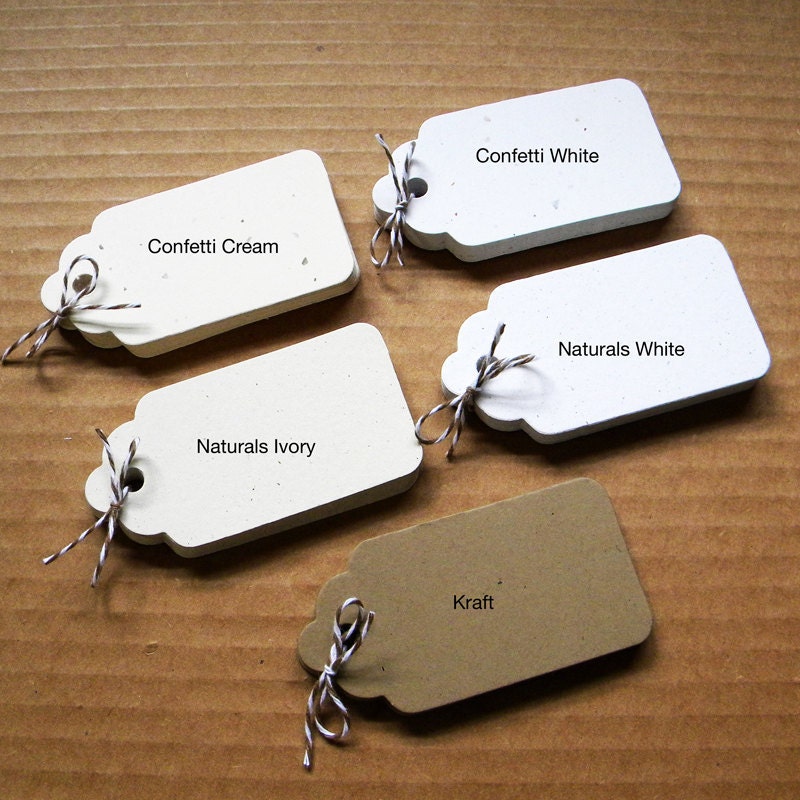 Small-Blank Gift Tags set of 25 size: 2 1/2" x 1 1/4" - Supplies by Uniques's Stash N Stuff