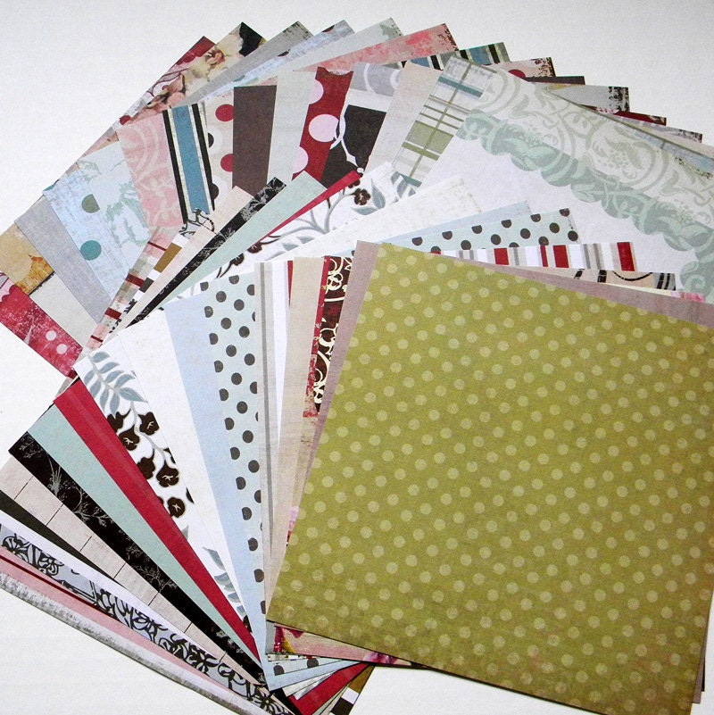 Bella Bella My Mind's Eye Paper-6x6 single sided set 2 - Handmade die cuts, tags, and paper crafting supplies by UniquesStashNStuff
