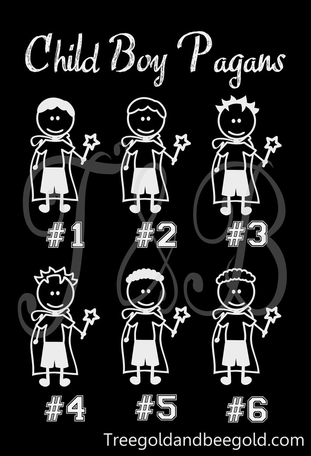 Child Pagan Boy Stick Figure Auto Decal