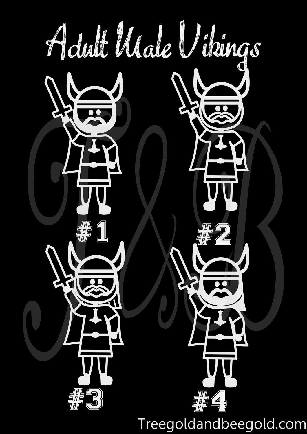 Adult Male Viking Stick Figure Auto Decal