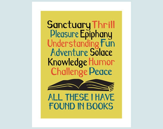 Books and Reading poster with "Found in Books" quote