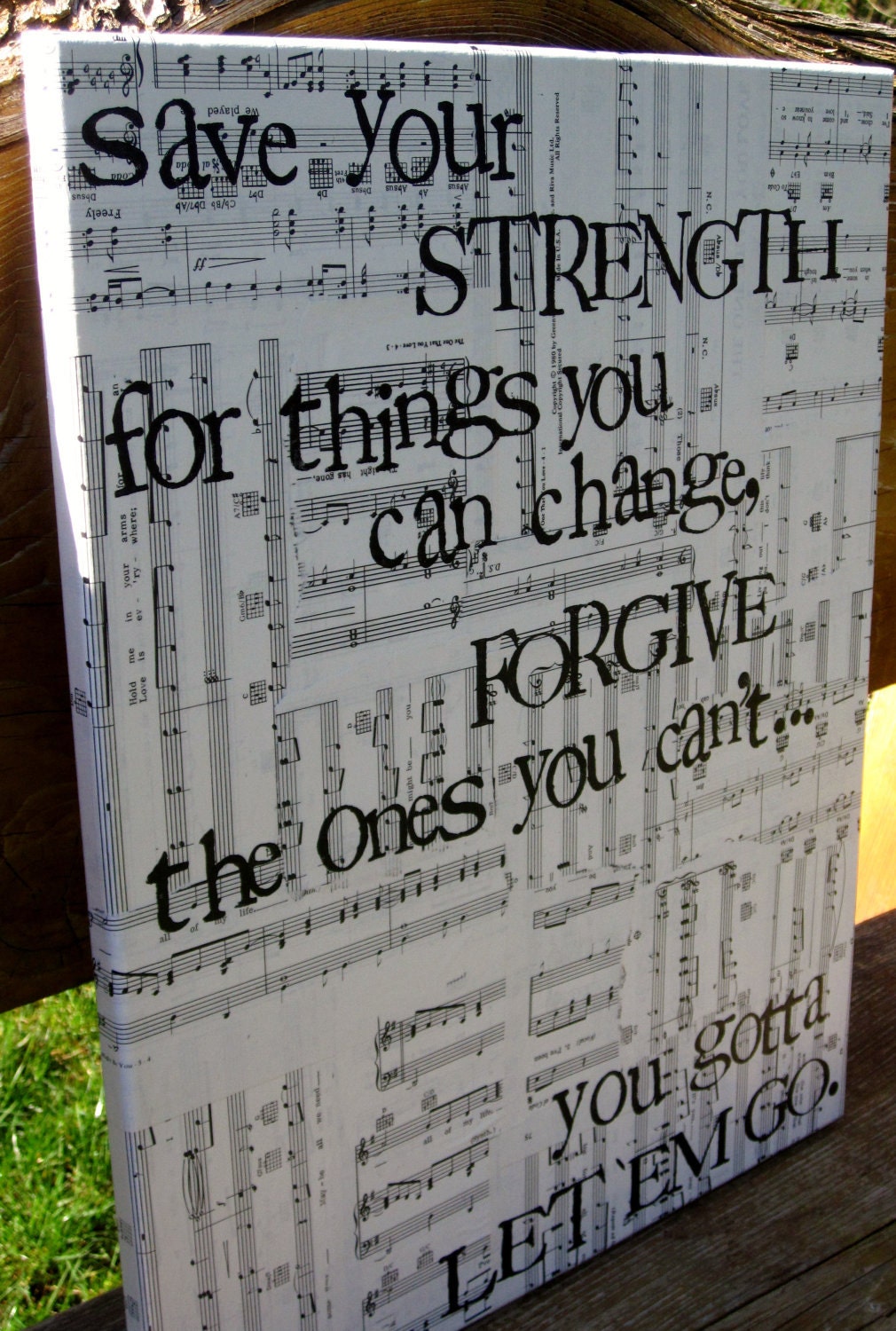 16x20 - "Let it Go" by Zac Brown Band - vintage sheet music canvas