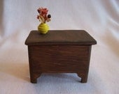 Vintage Miniature Wooden Blanket Chest and Arrangement