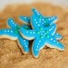 Aqua Mint Starfish Beach Wedding Cookie Favors // 1 doz. // Wedding Favors // Bridal Shower Favors // Star Fish Birthday Party Favors