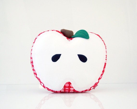 Sale - 60% Off - Apple Pillow with Heart Pattern