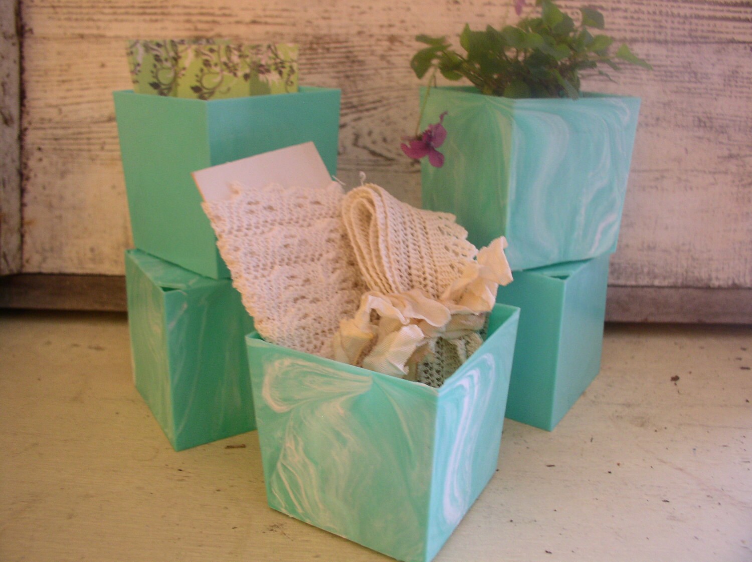 turquoise planter pots