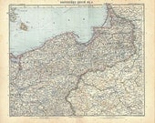 Antique  Map German Empire, North-East, Stielers Hand Atlas 1912