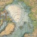 North Pole Antique Map  Arctic Sea  Exploring Expeditions 1914