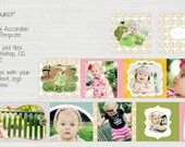 Loveburst - 3x3 Mini Accordion Book PSD Photoshop Album Template Hearts INSTANT DOWNLOAD