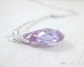 Lavender Lilac Quartz Necklace - Lavender / Lilac Pendant