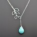 Turquoise teardrop and branch neckalce.