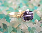Custom Tanzanite Swarovski Cube Ring / Free Shipping