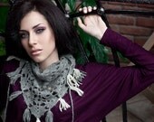 Luxury lace handmade scarf shawl - wool and silk - gift idea for her mom girl