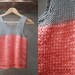 Color block tank top - grey and coral - ready to ship