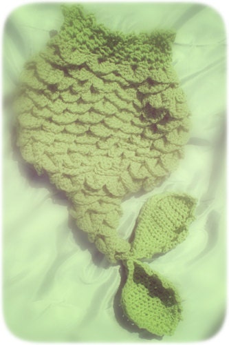 PDF Crochet Pattern Mermaid Tail - Cocoon or Tail - 0-6 Months - With Seashell Top
