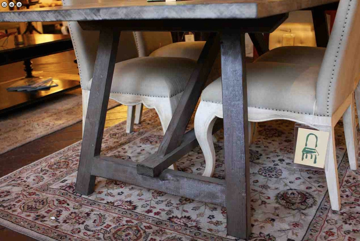 Old Wood Sawhorse Dining Table