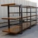 Vintage Distressed Steel and Wood Bookcase